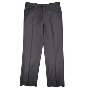 Santorelli Romeo Dress Trousers Pants Mens 38x33 Navy Blue Wool Flat Front Italy